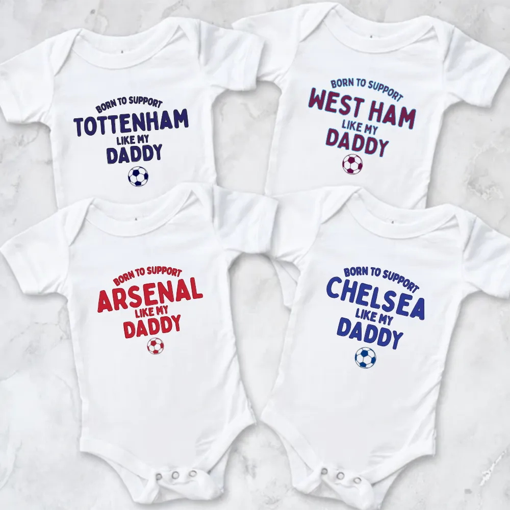 Born To Support Football White Baby Vest