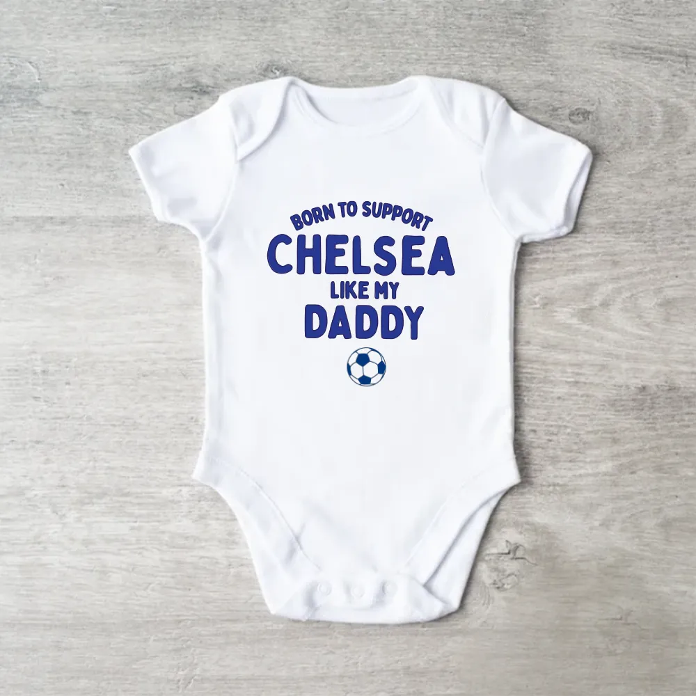 Born To Support Football White Baby Vest