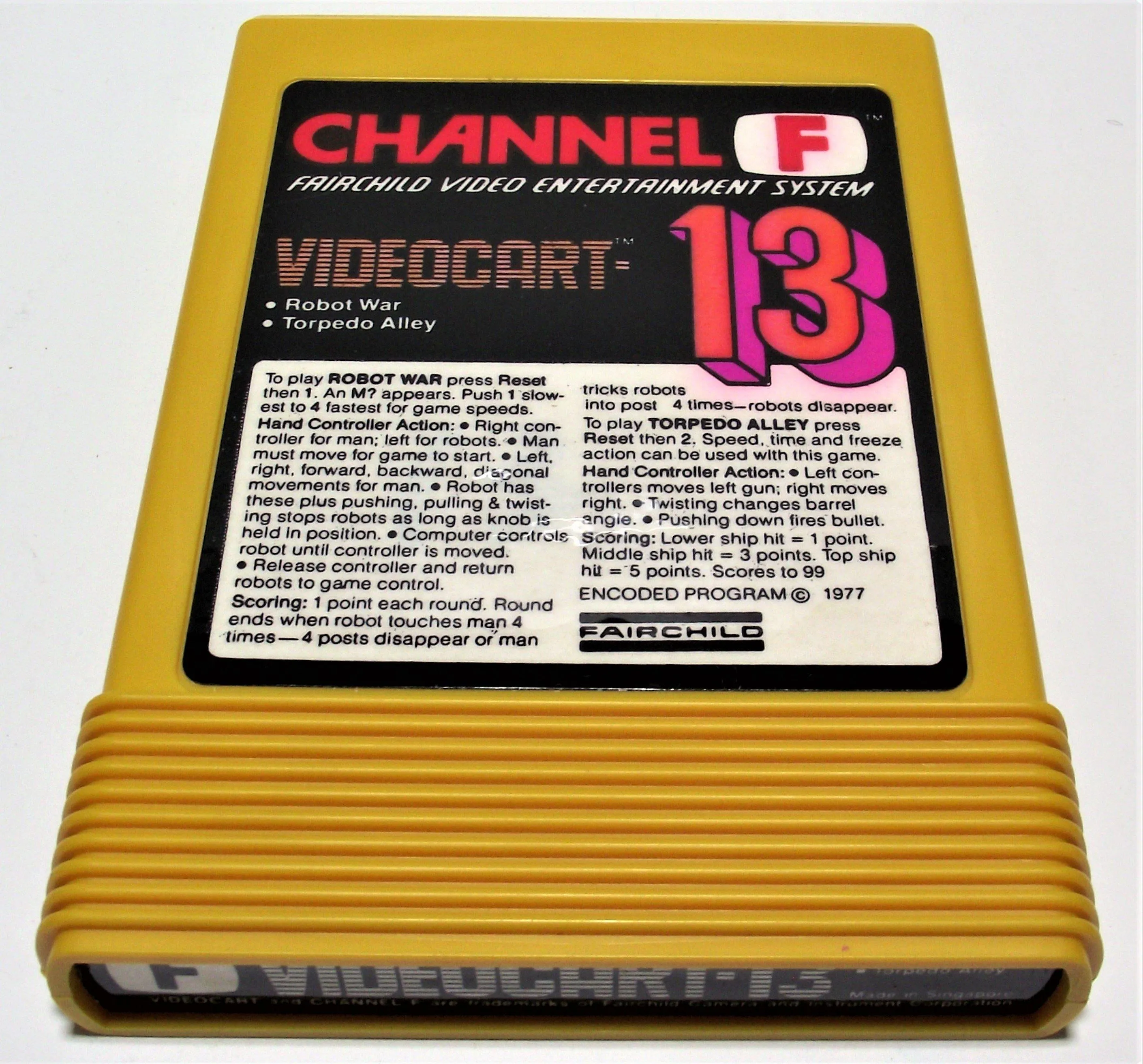 Boxed Channel F Videocart Fairchild Video Entertainment System 13 Robot War Torpedo Alley