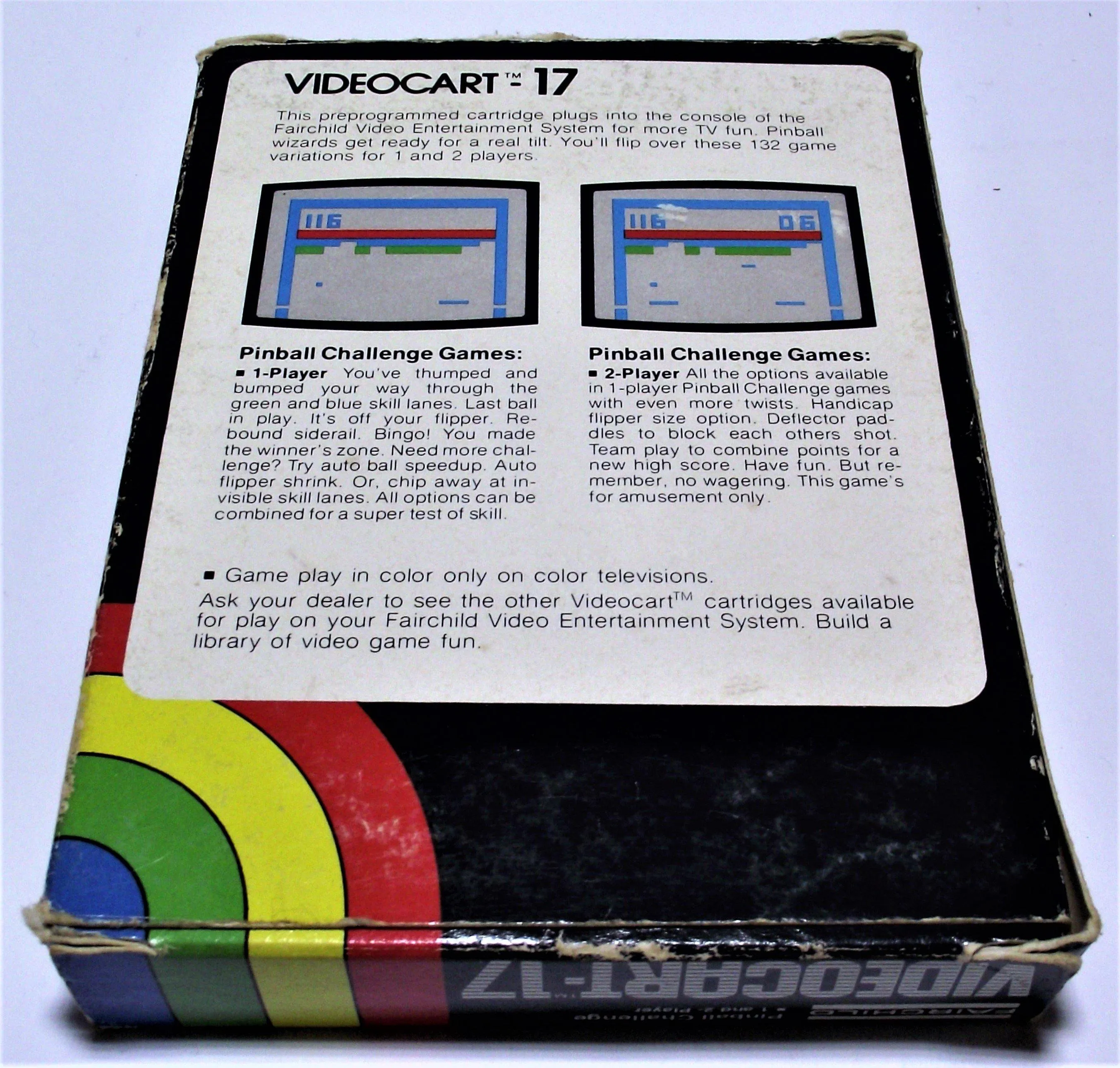 Boxed Channel F Videocart Fairchild Video Entertainment System 17 Pinball Challenge