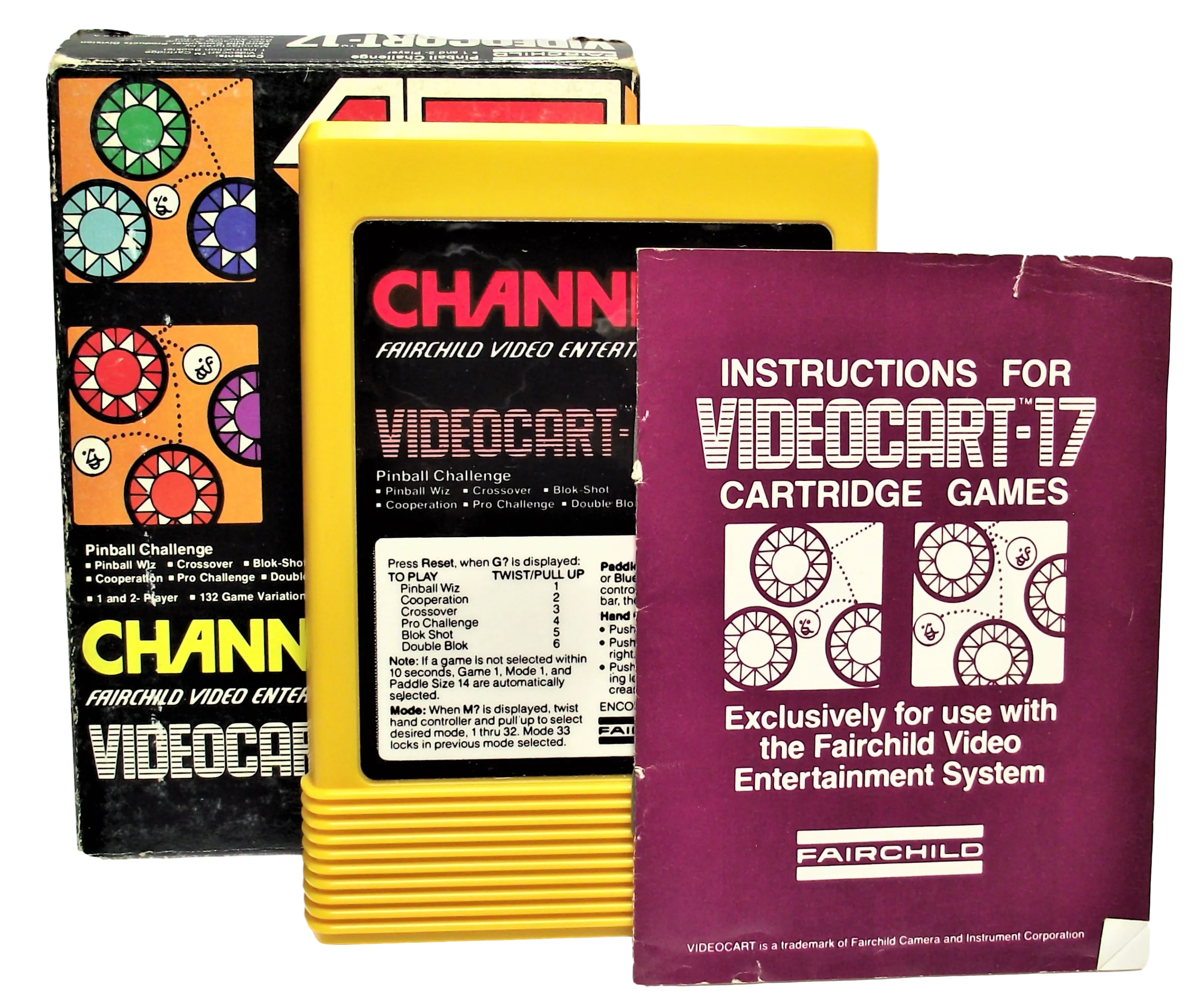 Boxed Channel F Videocart Fairchild Video Entertainment System 17 Pinball Challenge