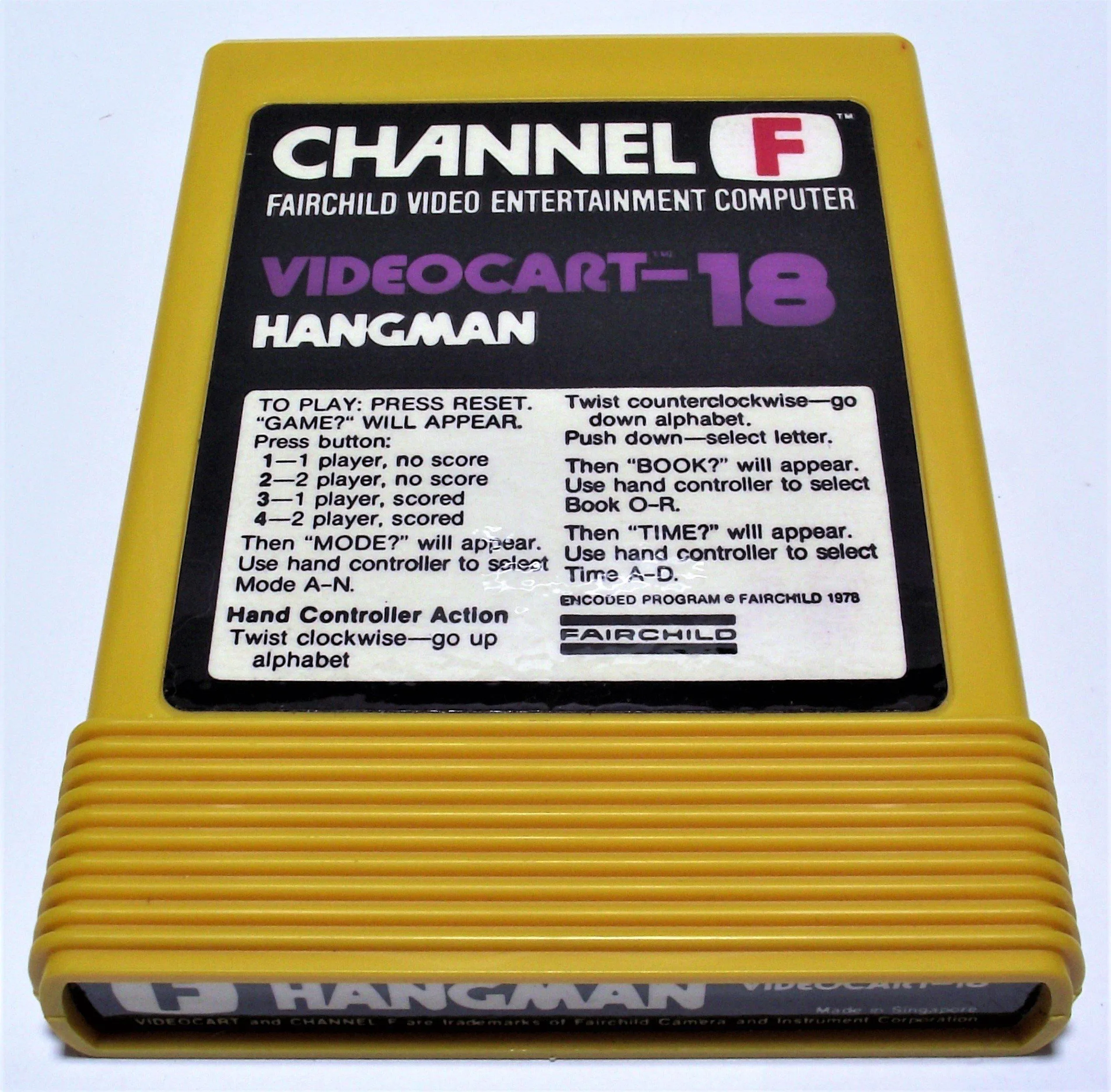 Boxed Channel F Videocart Fairchild Video Entertainment System 18 Hangman