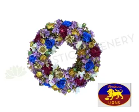 Brisbane Lions Football Club Themed Floral Wreath 30cm / 40cm / 50cm (WRE005)