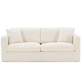 Bungalow 84" Cream Linen Slipcover Sofa