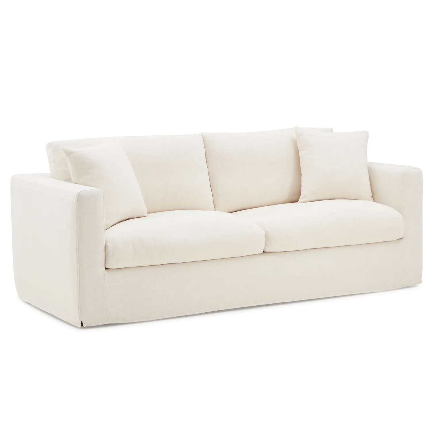 Bungalow 84" Cream Linen Slipcover Sofa