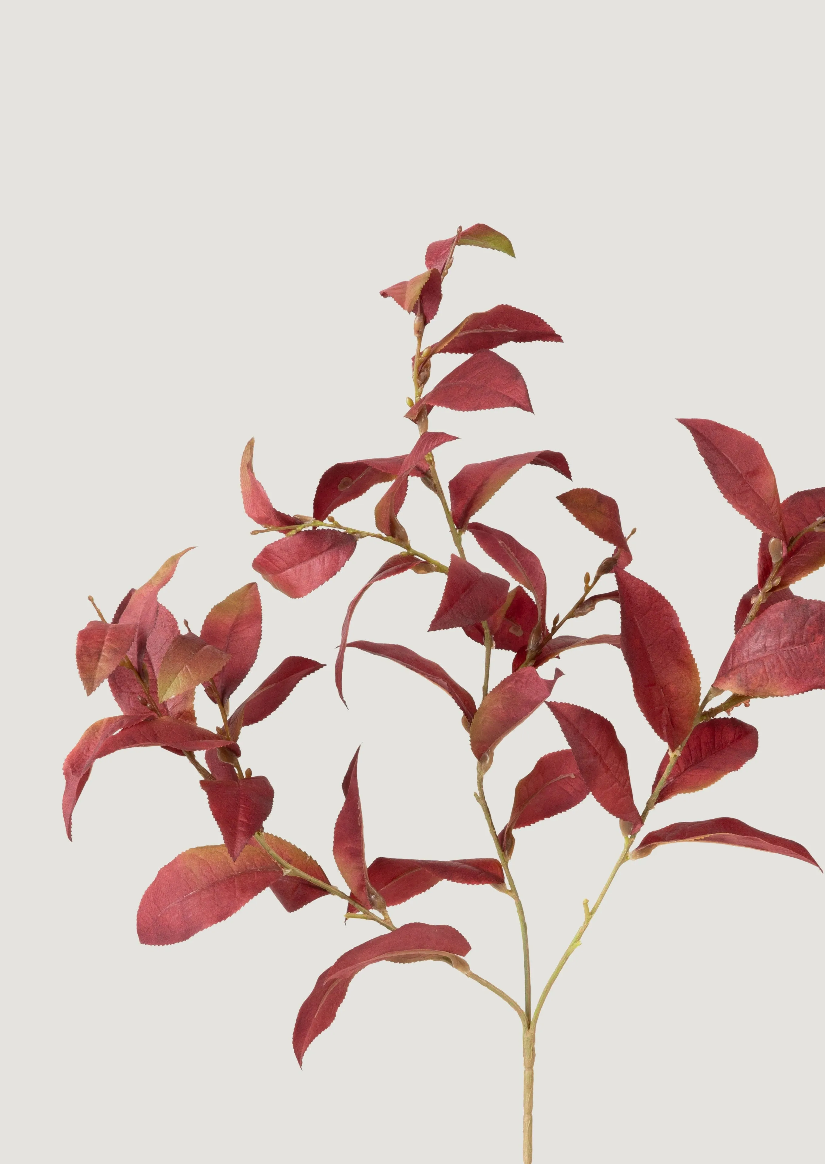 Burgundy Faux Fall Tea Leaf Stem - 30"