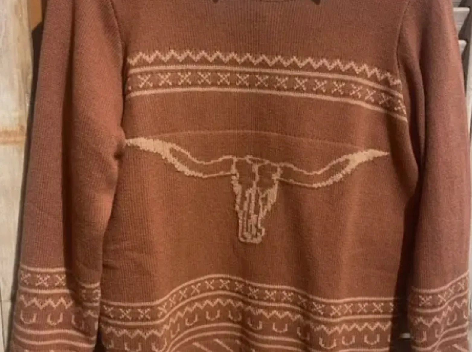 Burnt Orange Longhorn Sweater