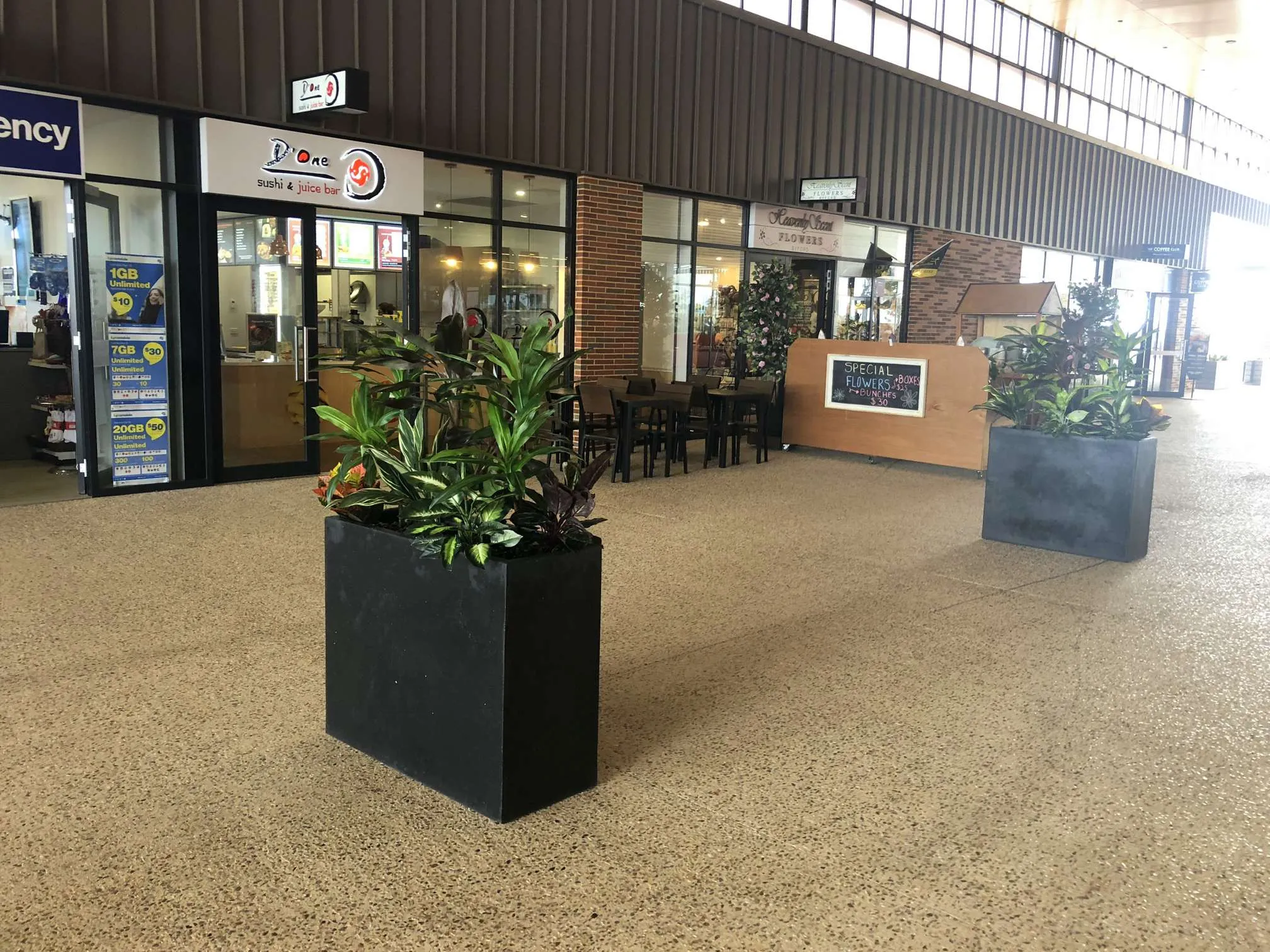 Byford Village Shopping Centre - Supply Artificial Plants in Planter Boxes