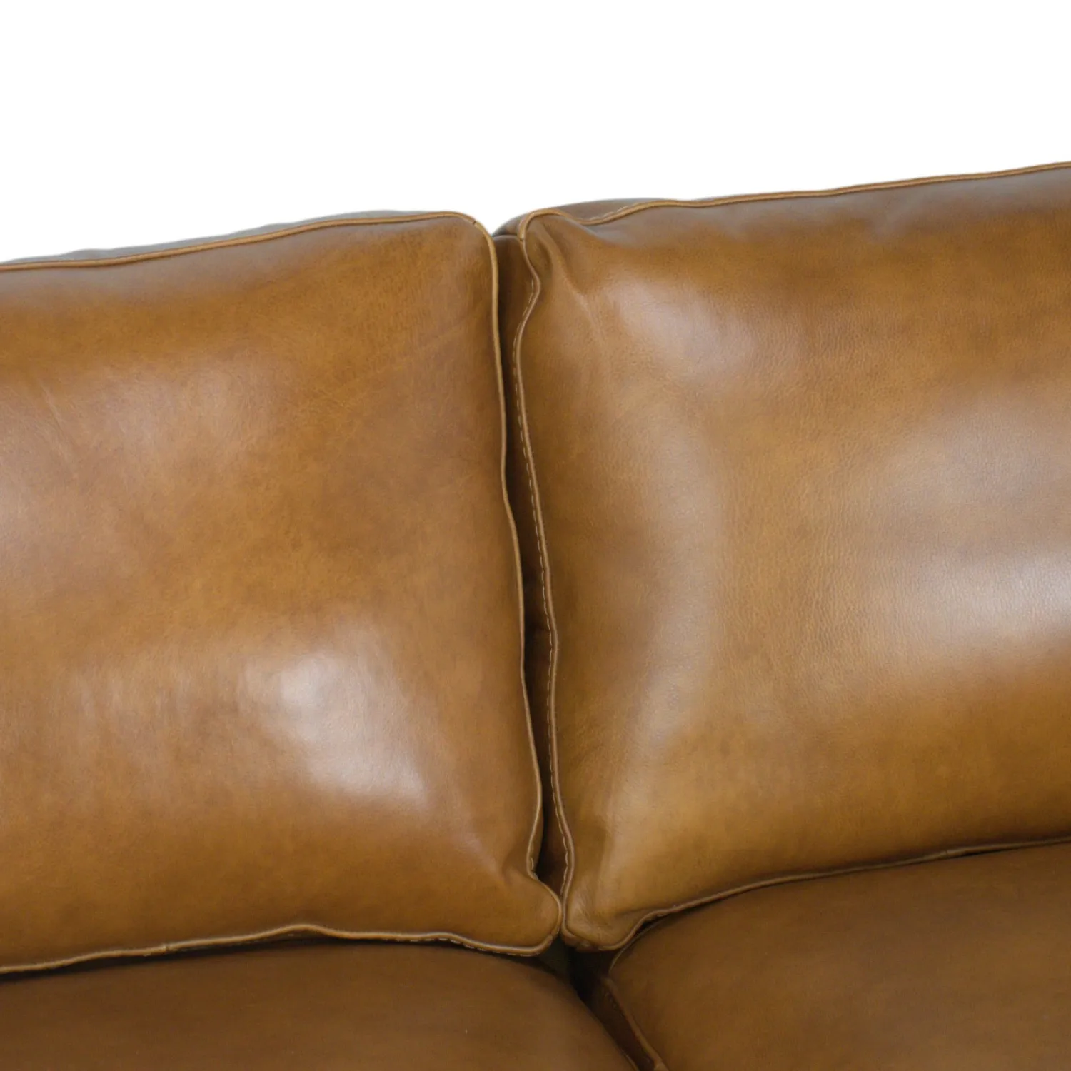 Charlestown 124" Camel Leather Chaise Sectional