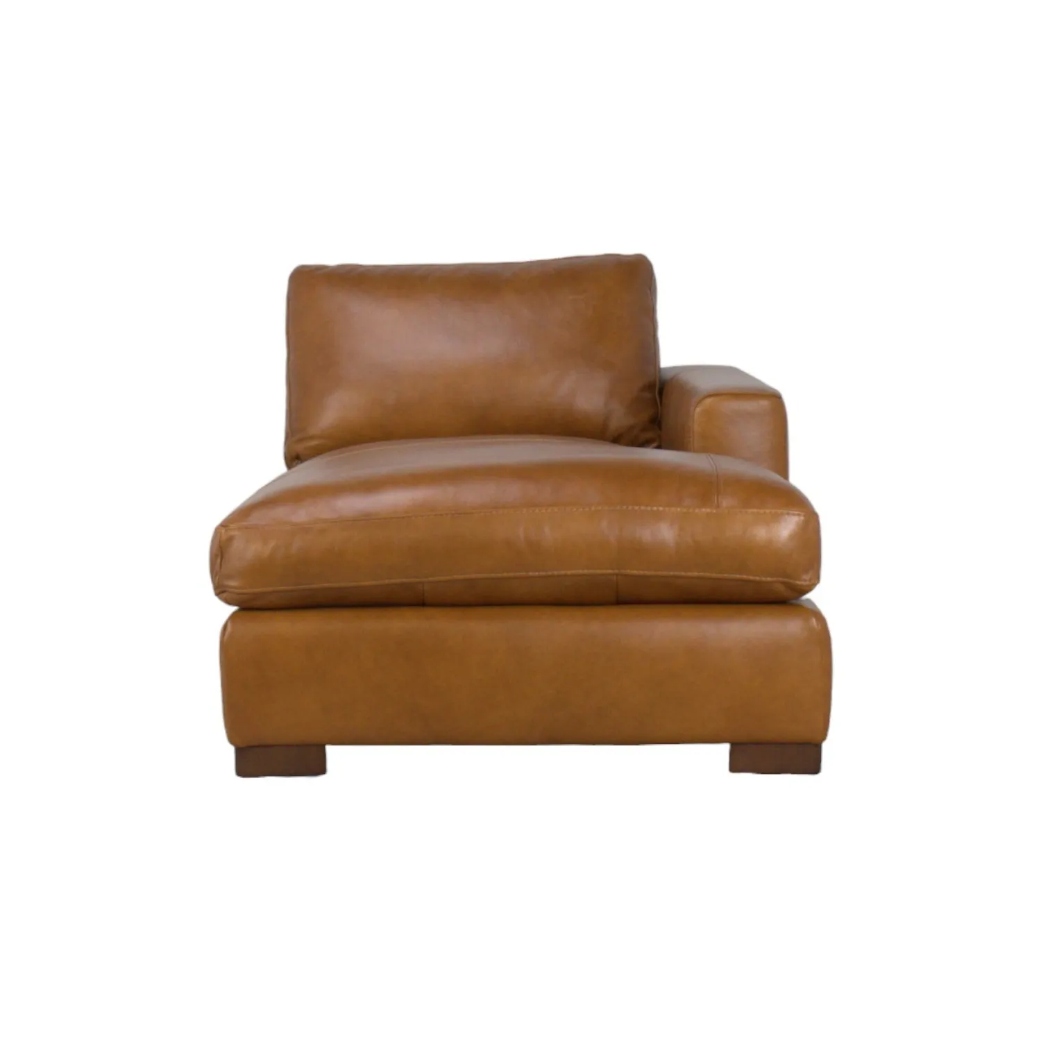 Charlestown 124" Camel Leather Chaise Sectional