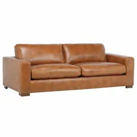 Charlestown Camel Leather Sofa