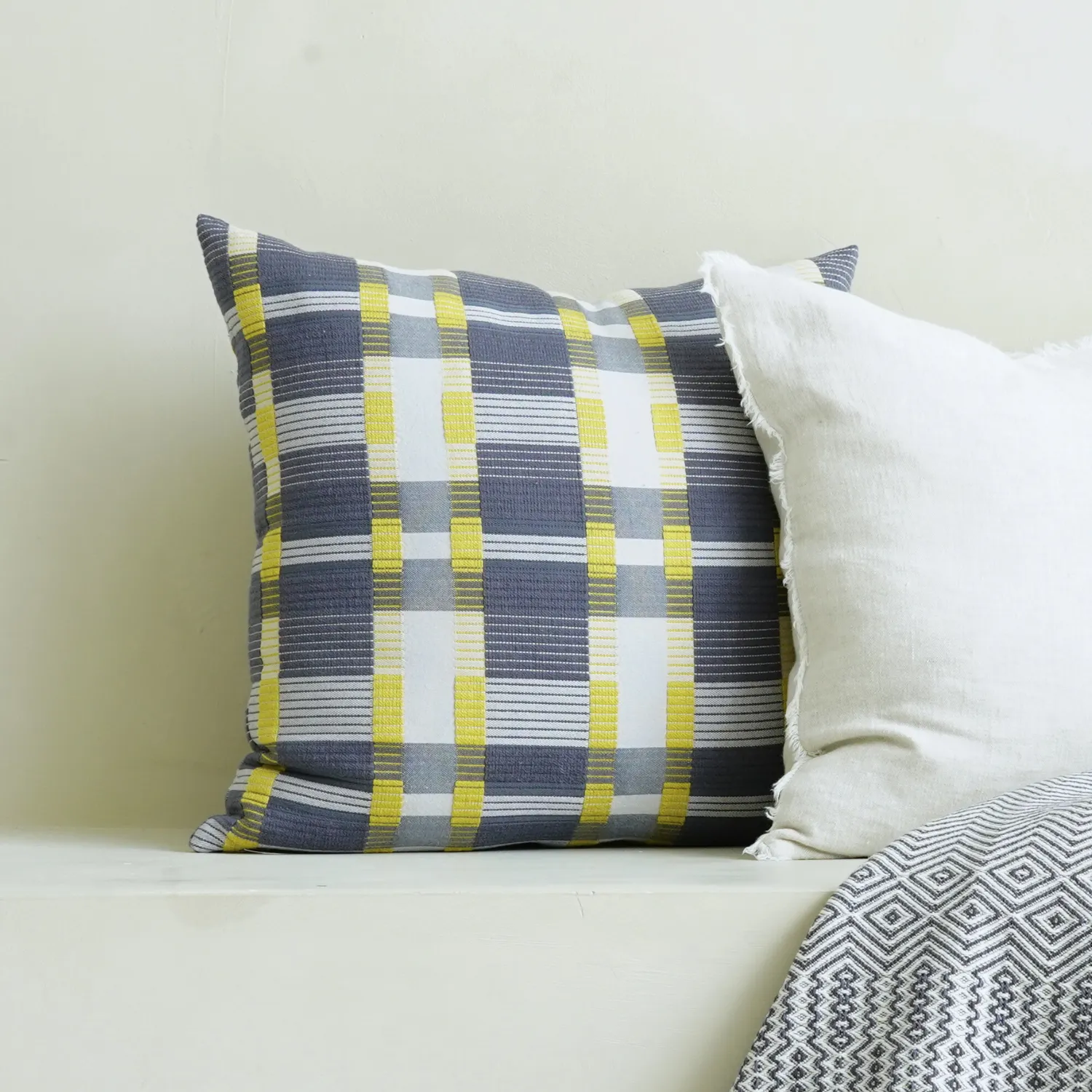 Checkered Grey Toss Cushion