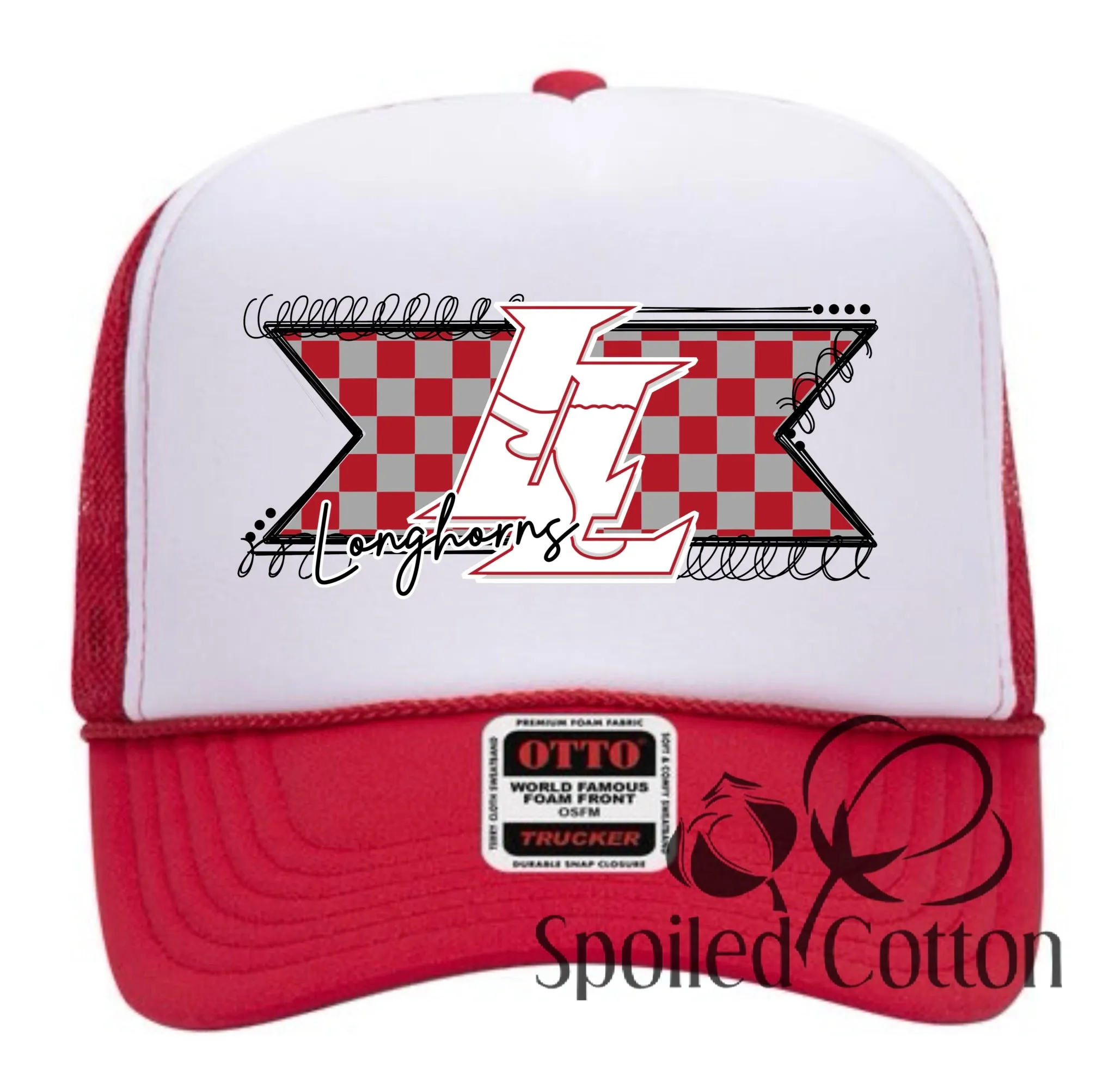 Checkered Ribbon Foam Hat