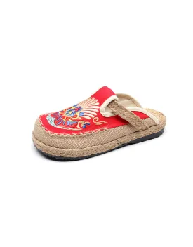 Chinese Style Embroidery Linen Oriental Shoes