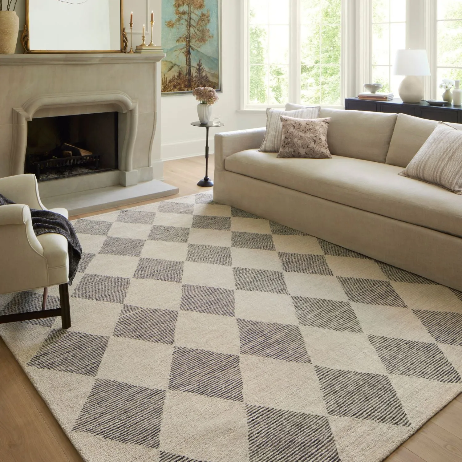 Chris Loves Julia x Loloi Francis Beige & Charcoal Rug