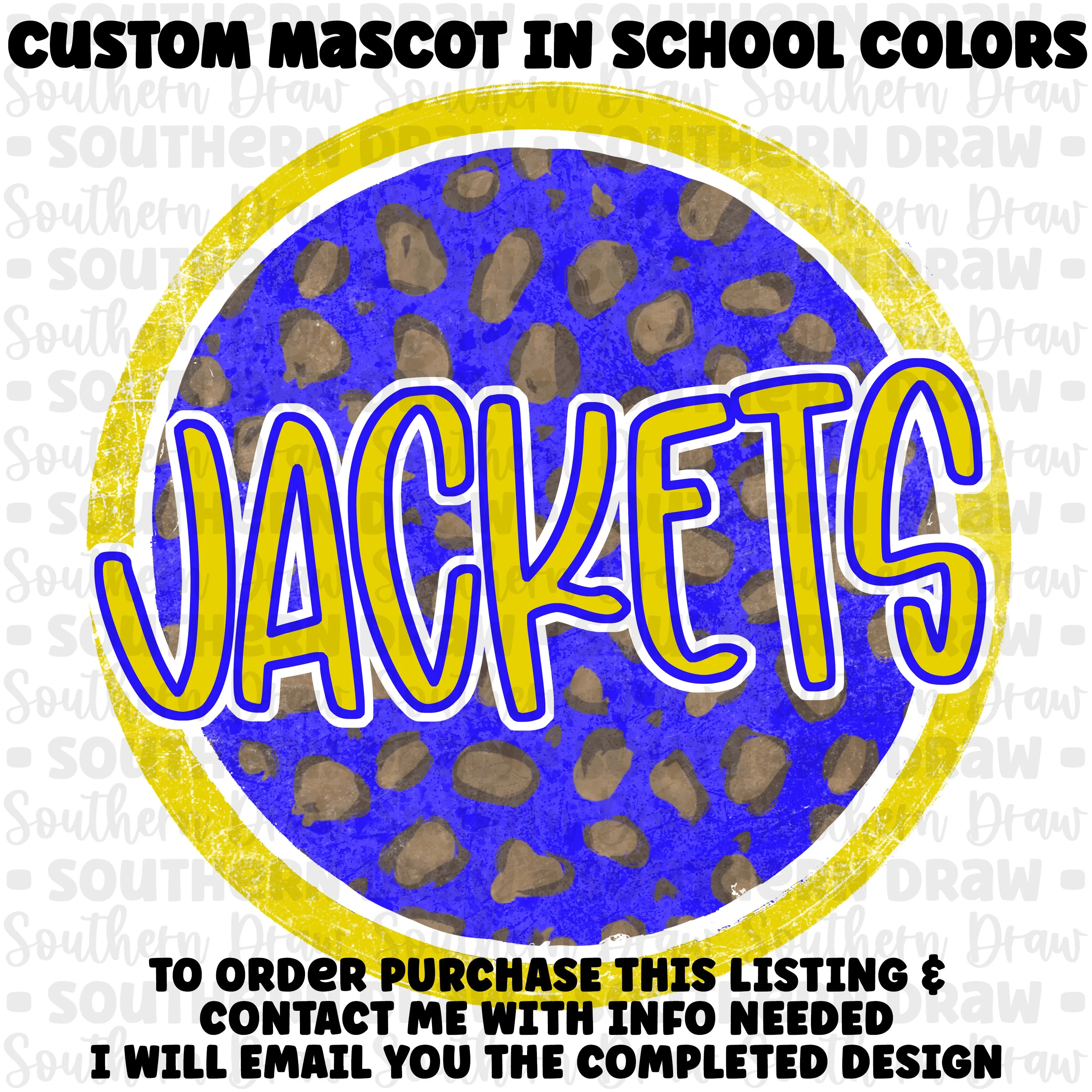 Colored Leopard Mascot Circle- CUSTOM