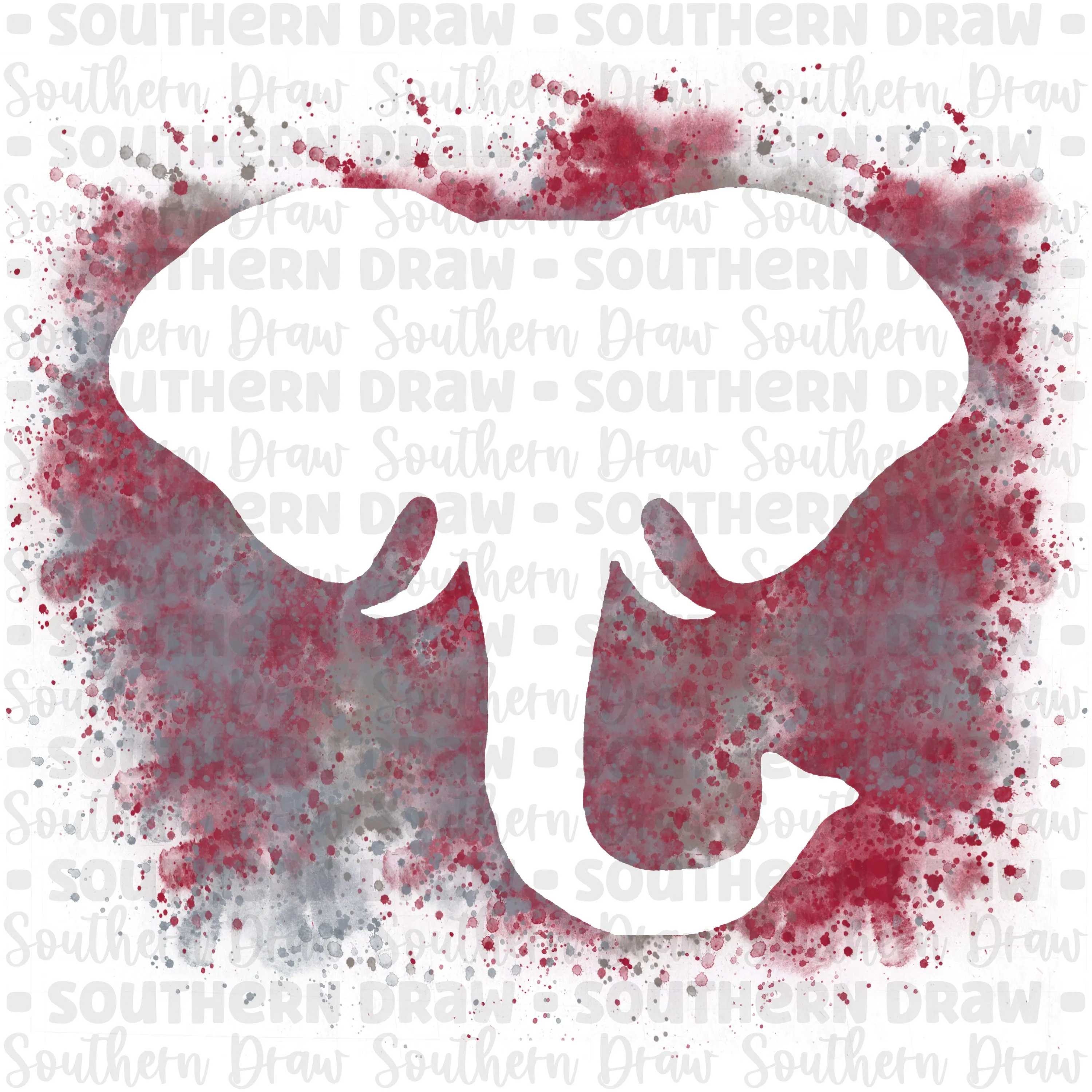 Crimson/Grey Elephant Splatter