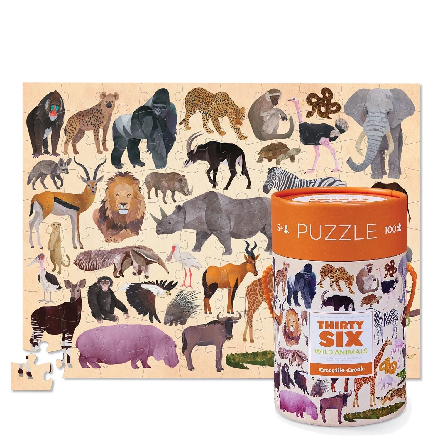 Crocodile Creek: 100pc 36 Animal Puzzle Wild Animals