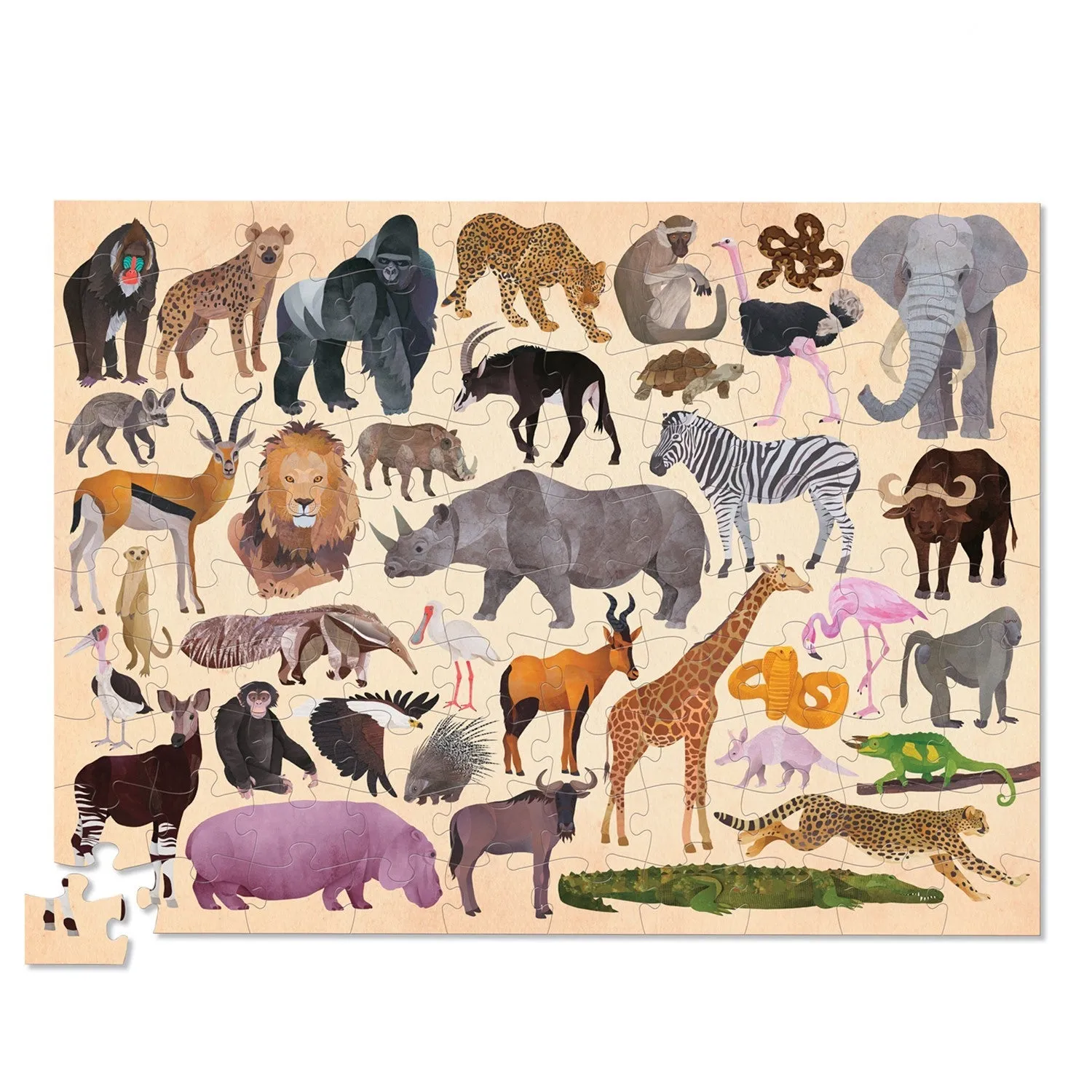 Crocodile Creek: 100pc 36 Animal Puzzle Wild Animals