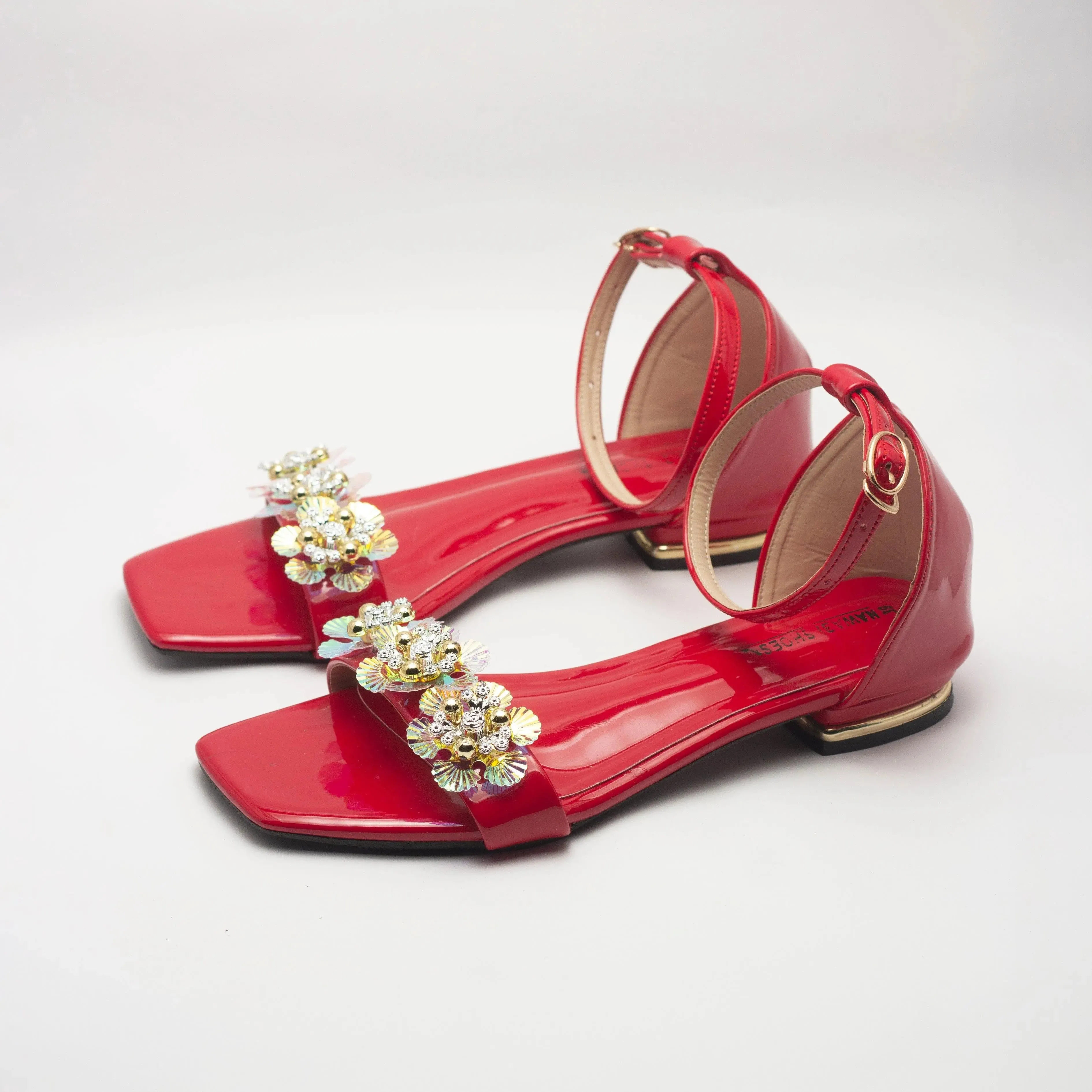 Crystal Strappy Women's Flat Sandals | Nawabi Shoes BD