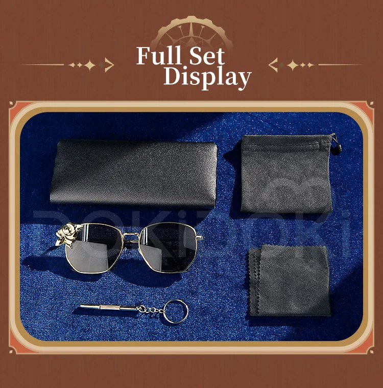 DokiDoki-SR Game Genshin Impact Cosplay Fontaine Navia Cosplay Metal Ver. Sunglasses Glasses