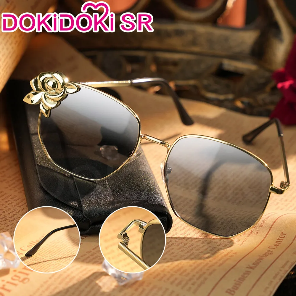 DokiDoki-SR Game Genshin Impact Cosplay Fontaine Navia Cosplay Metal Ver. Sunglasses Glasses