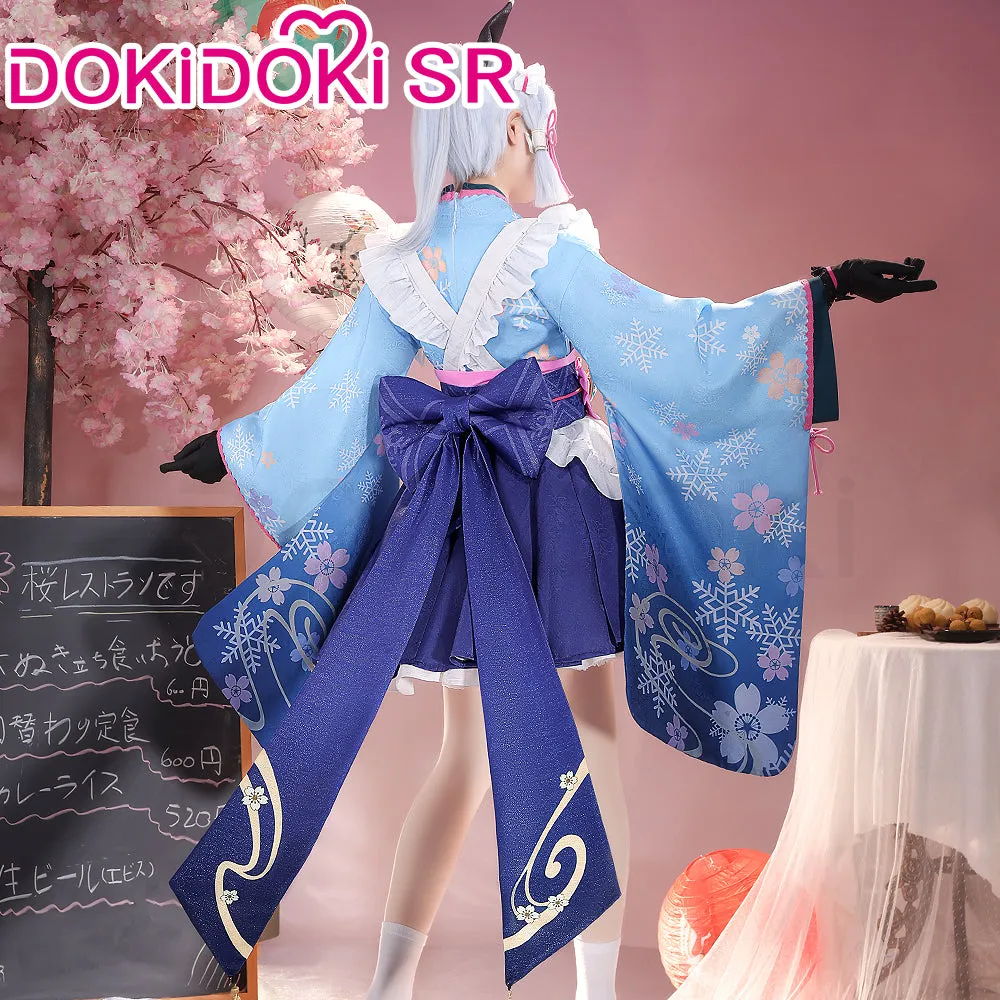 DokiDoki-SR Game Genshin Impact Cosplay Kamisato Ayaka Costume Maid Doujin