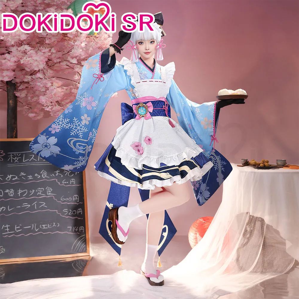 DokiDoki-SR Game Genshin Impact Cosplay Kamisato Ayaka Costume Maid Doujin