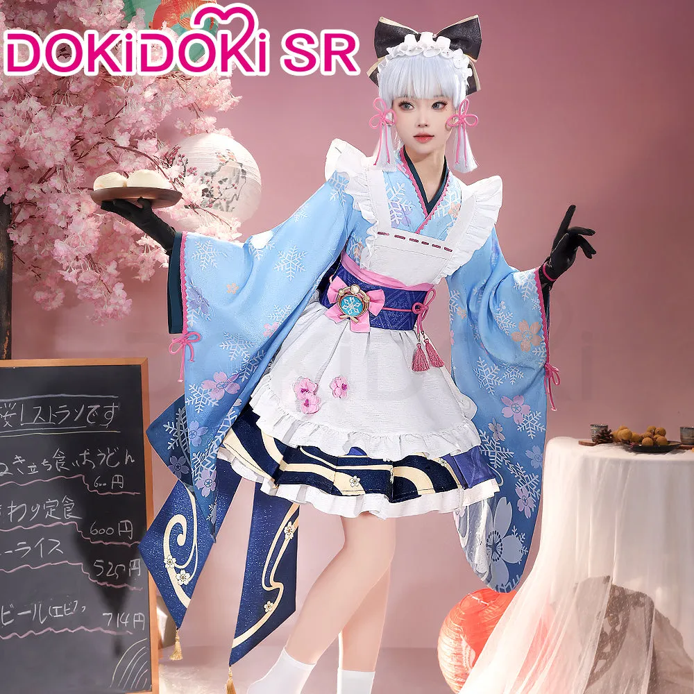 DokiDoki-SR Game Genshin Impact Cosplay Kamisato Ayaka Costume Maid Doujin