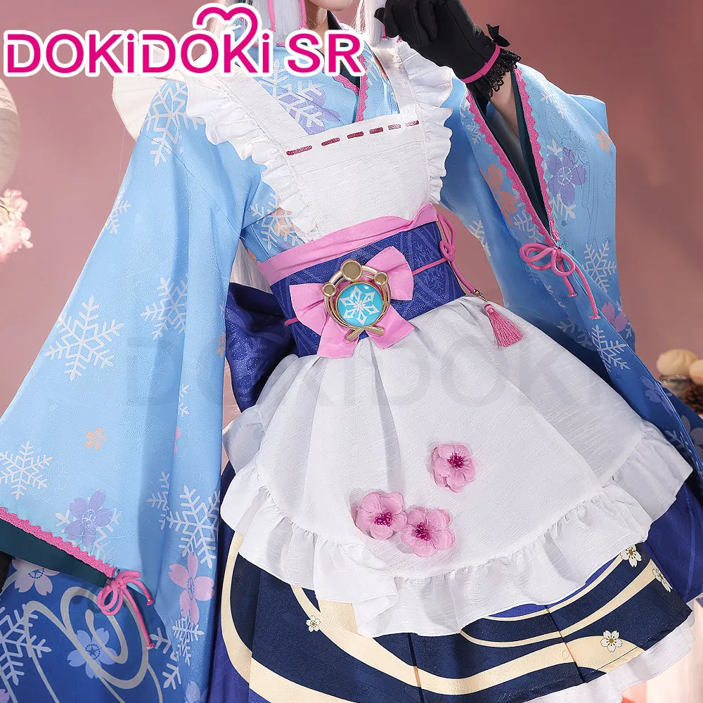 DokiDoki-SR Game Genshin Impact Cosplay Kamisato Ayaka Costume Maid Doujin