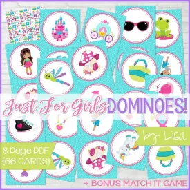 DOMINOES Game {Just for Girls} PRINTABLE