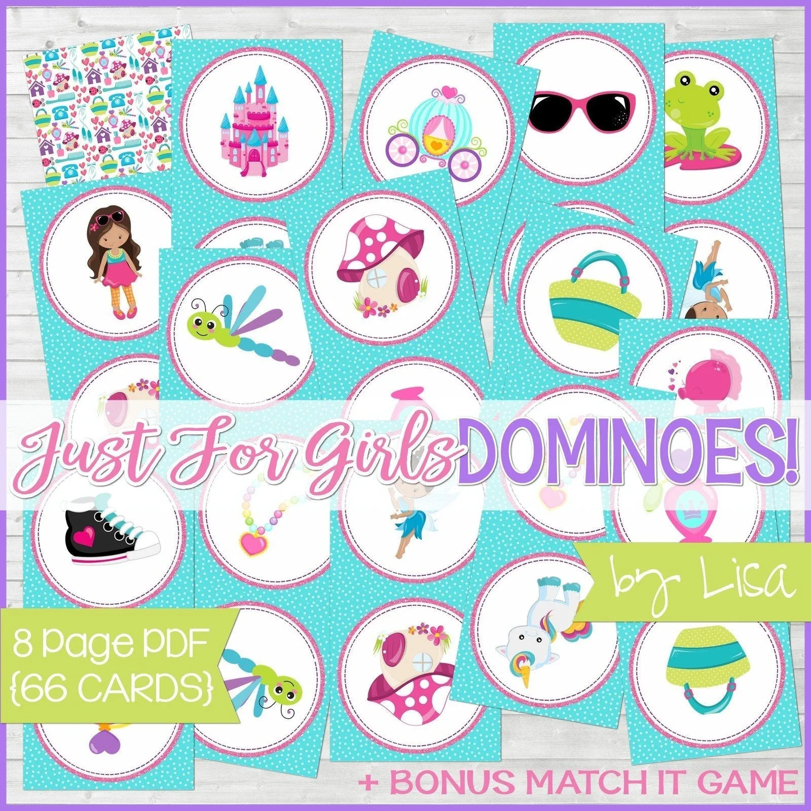 DOMINOES Game {Just for Girls} PRINTABLE