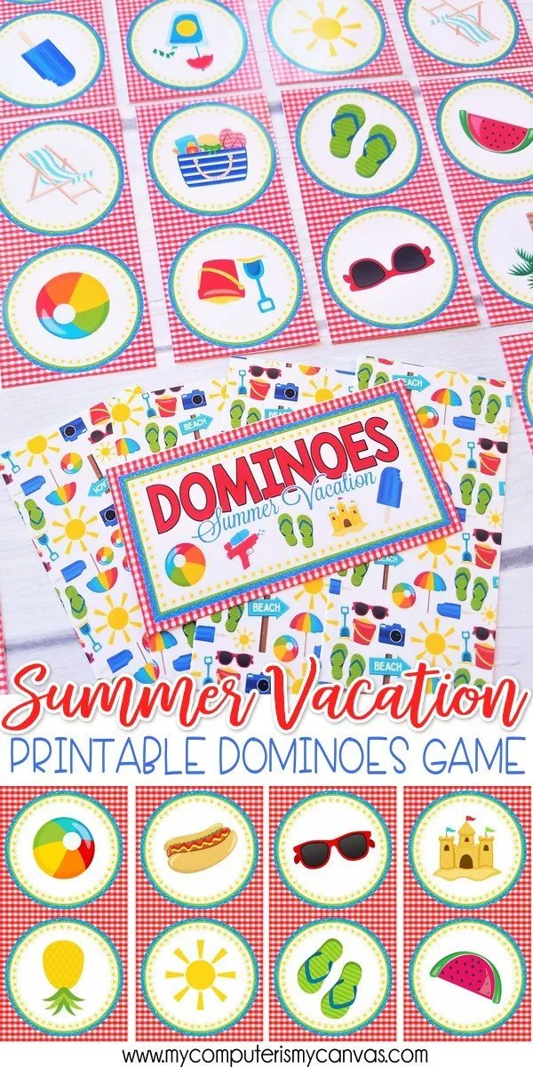 DOMINOES Game {Summer Edition} PRINTABLE