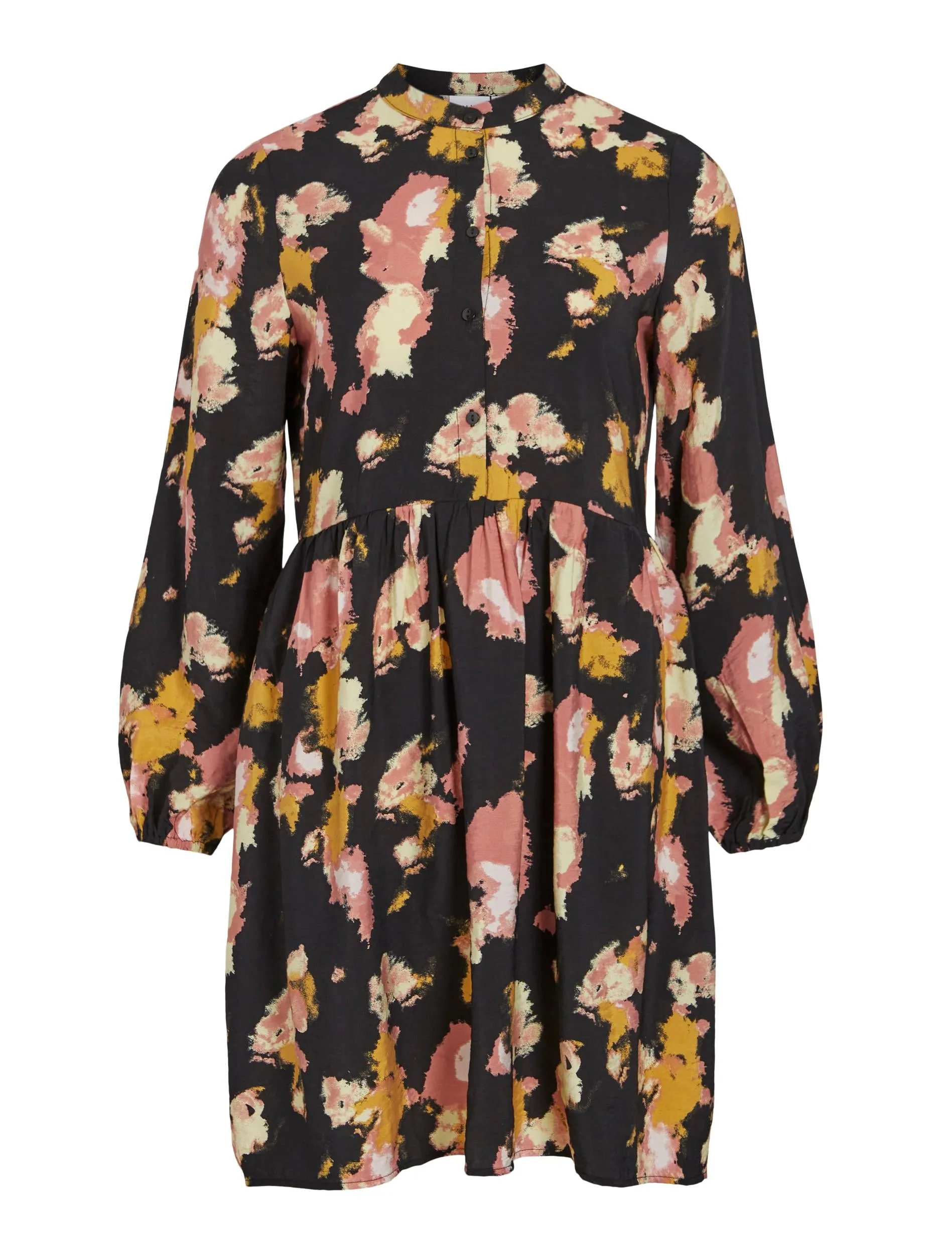 DORTEA SHIRT DRESS (BLACK/ OLD ROSE)