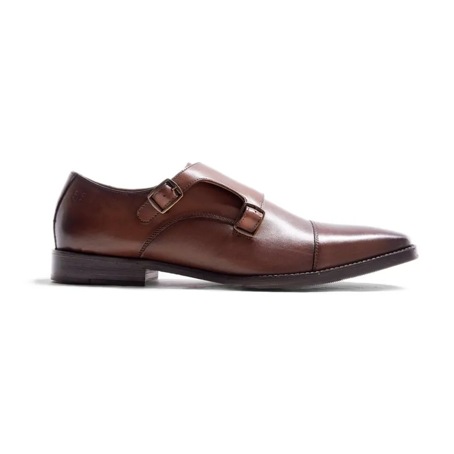 Double Monk Strap Chestnut Brown Shoes