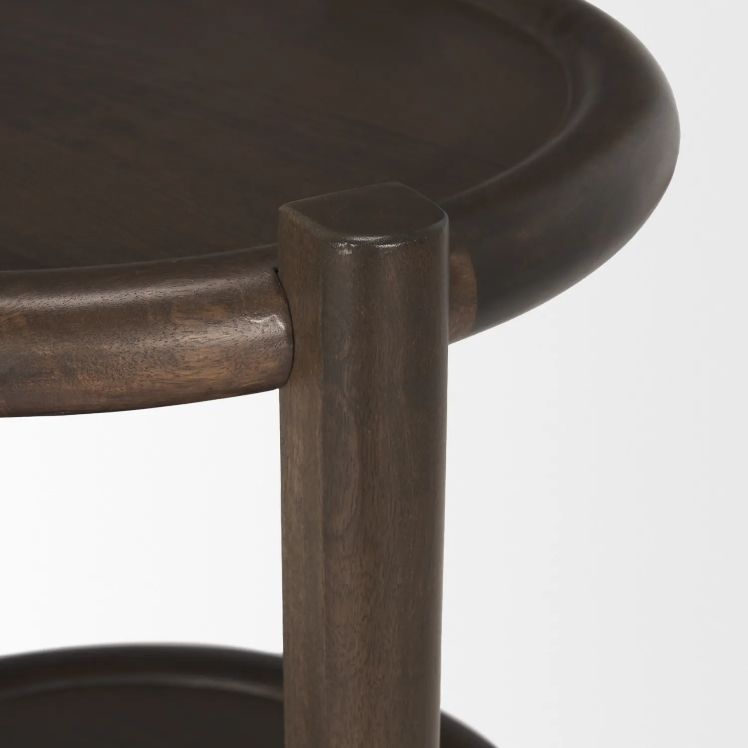 Emard Espresso Wood Side Table