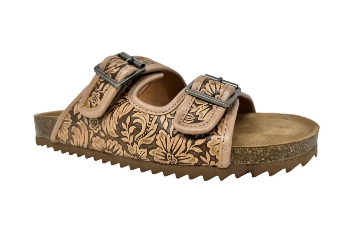 Embossed Slip on Sandal