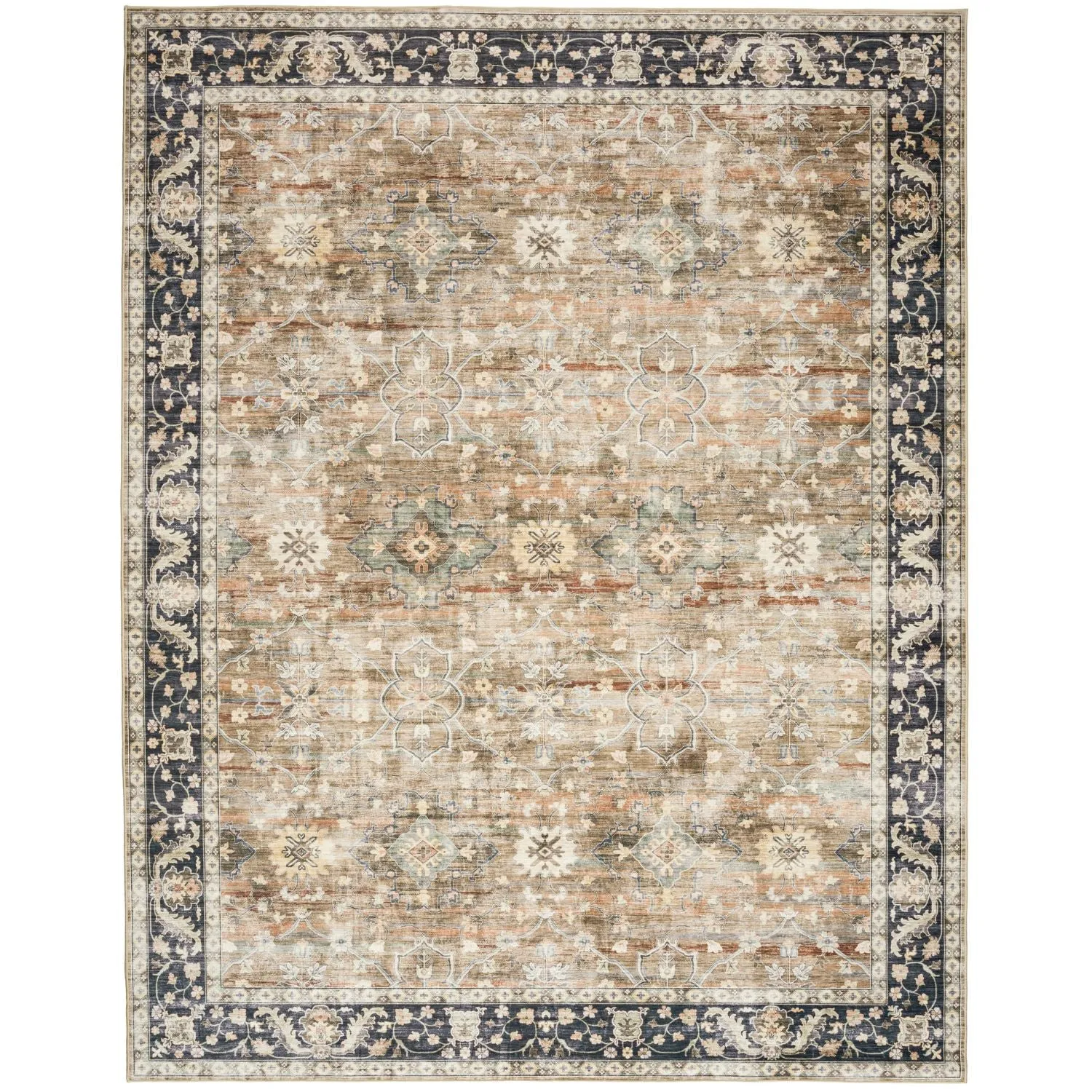 Era Washable Beige/Brown Indoor Rug