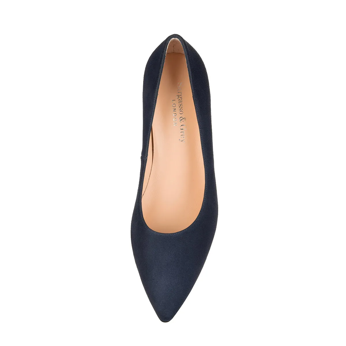 Eve Wide Fit Court Shoe – Navy Suede