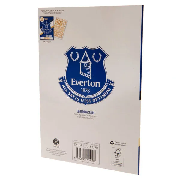 Everton FC Birthday Card With Stickers