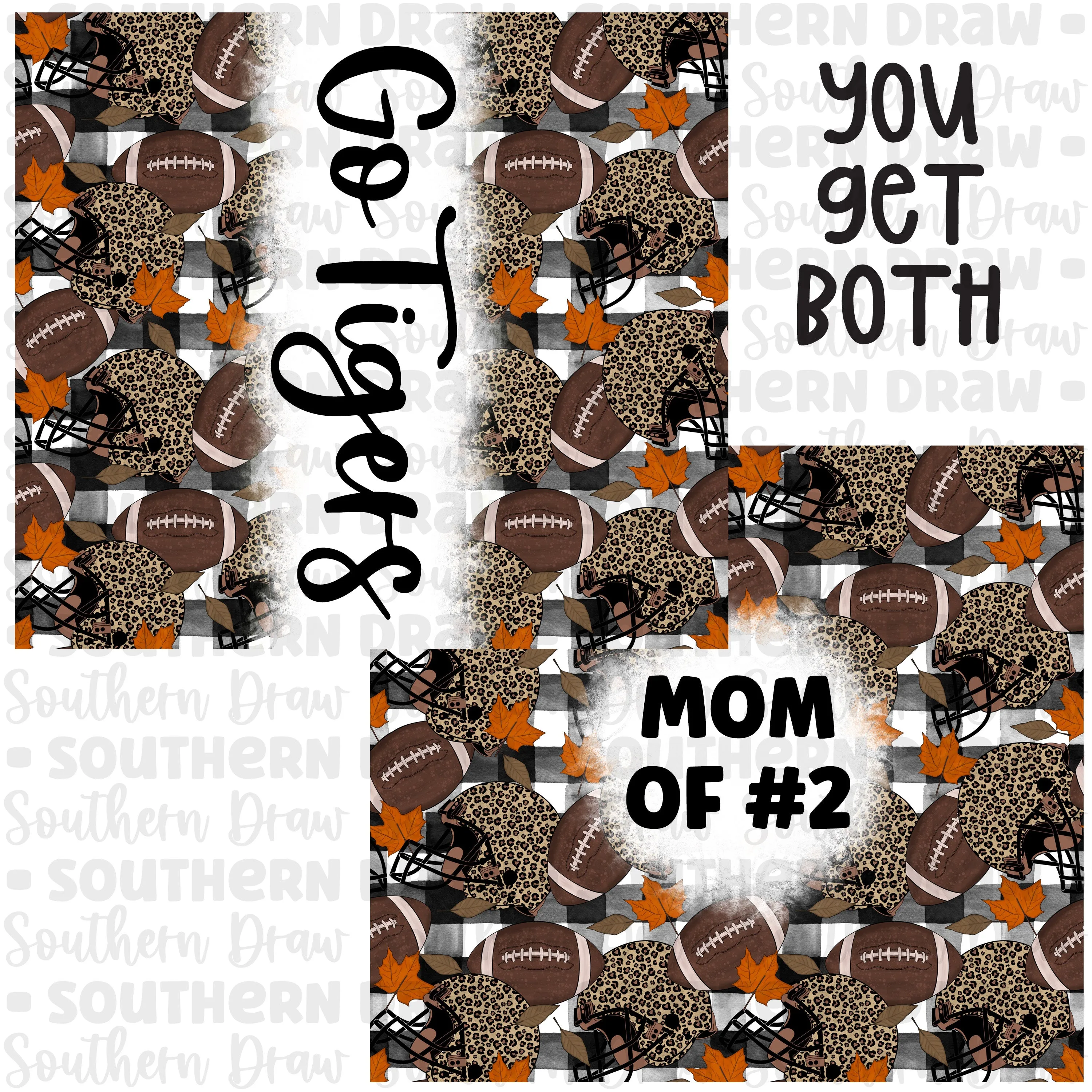 Fall Leopard Football Tumbler Bundle