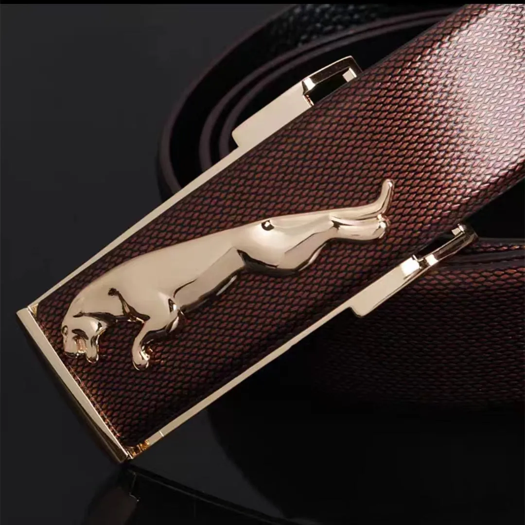 Fashionable Jaguar Alloy Buckle Designer Belt For Men's-JonasParamount