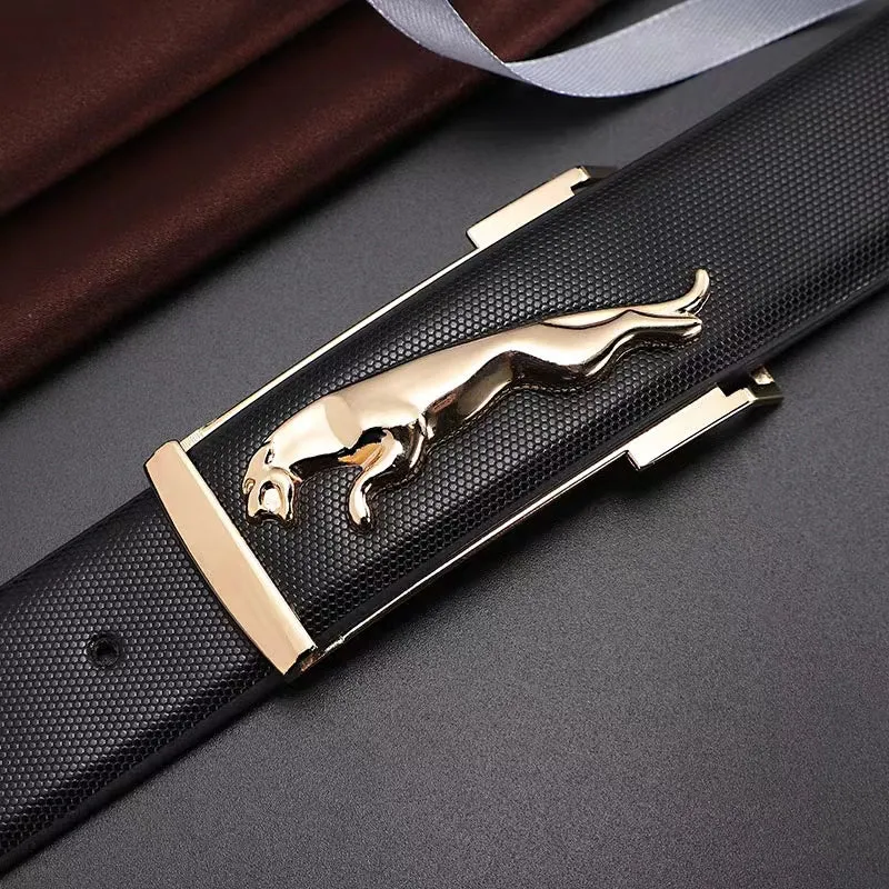 Fashionable Jaguar Alloy Buckle Designer Belt For Men's-JonasParamount