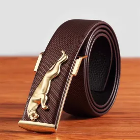 Fashionable Jaguar Alloy Buckle Designer Belt For Men's-JonasParamount