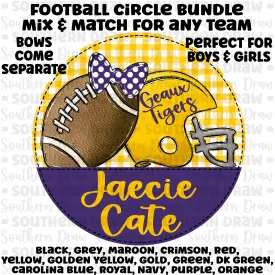 Faux Applique Football Circle Bundle