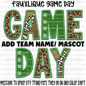 Fauxlique Leopard Game Day- Green