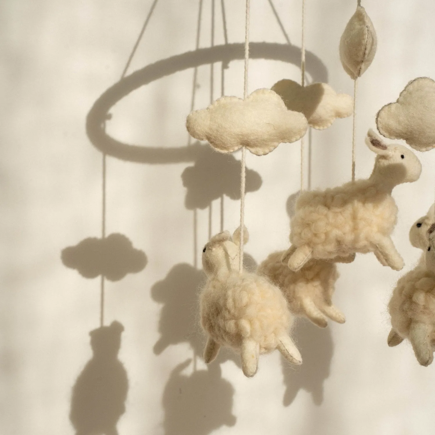 Floating Felt Sheep Baby Mobile