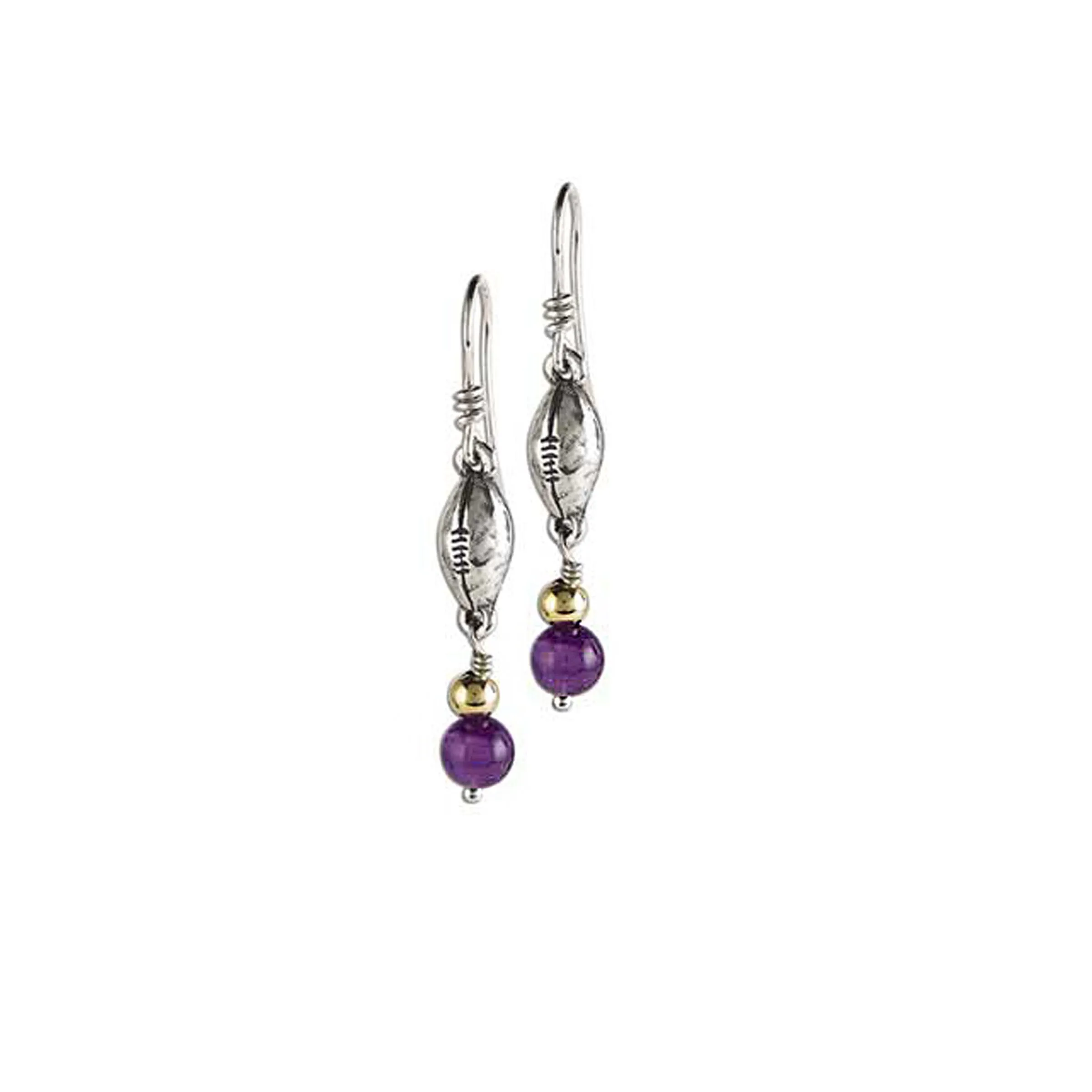 Football Amethyst Earrings