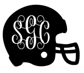 Football Helmet Monogram Decal