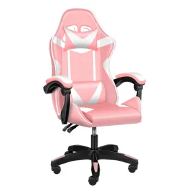 Game Chair, Backrest and Seat Height Adjustable Swivel Recliner Racing Office Computer Ergonomic Video Game Chair, Pink/White